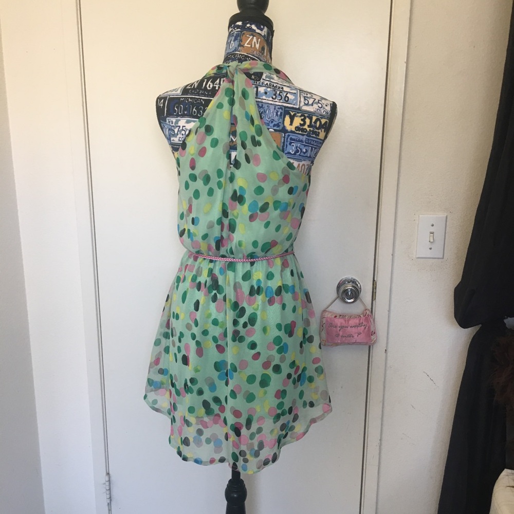 🚨 5/$20 Adorable multi-color polka dot green dress - Picture 2 of 13